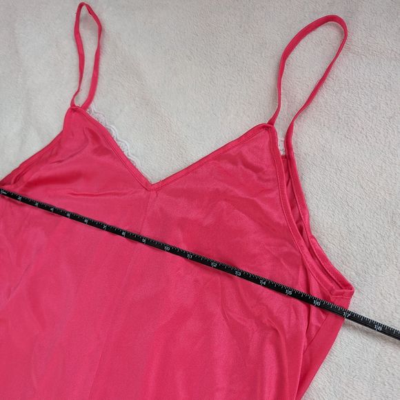 Vintage 60s Shannon Lee Slip Dress Petticoat Robe Women's M/L Pink Lace Sheer - Picture 10 of 11